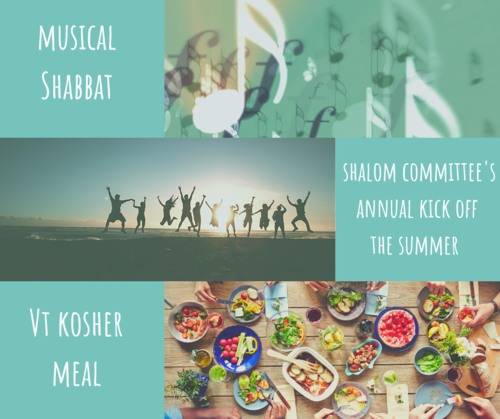 Banner Image for Musical Shabbat service + Kick off the Summer Vermont Kosher catered meal